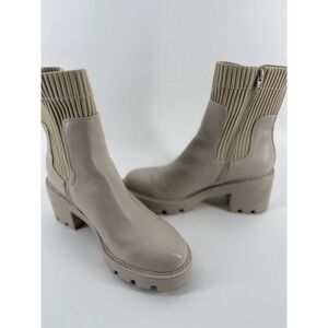 BAR III VERSUZ Women's Ivory 1" Platform Lug-Sole Back Pull-Tab Booties - US  10